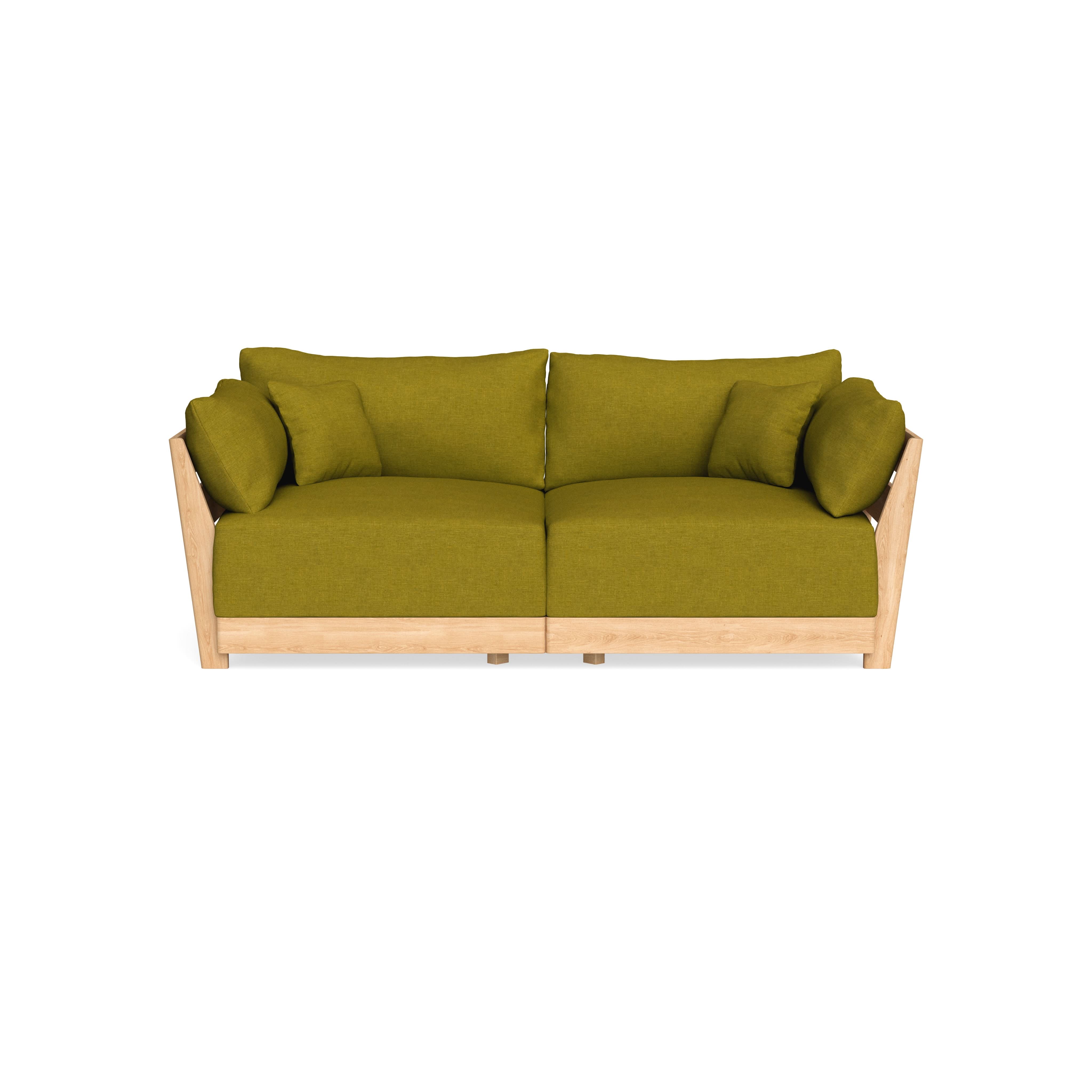 Modular Bondi Latte 2-Seater Sofa in Olive Green | Classic Blend