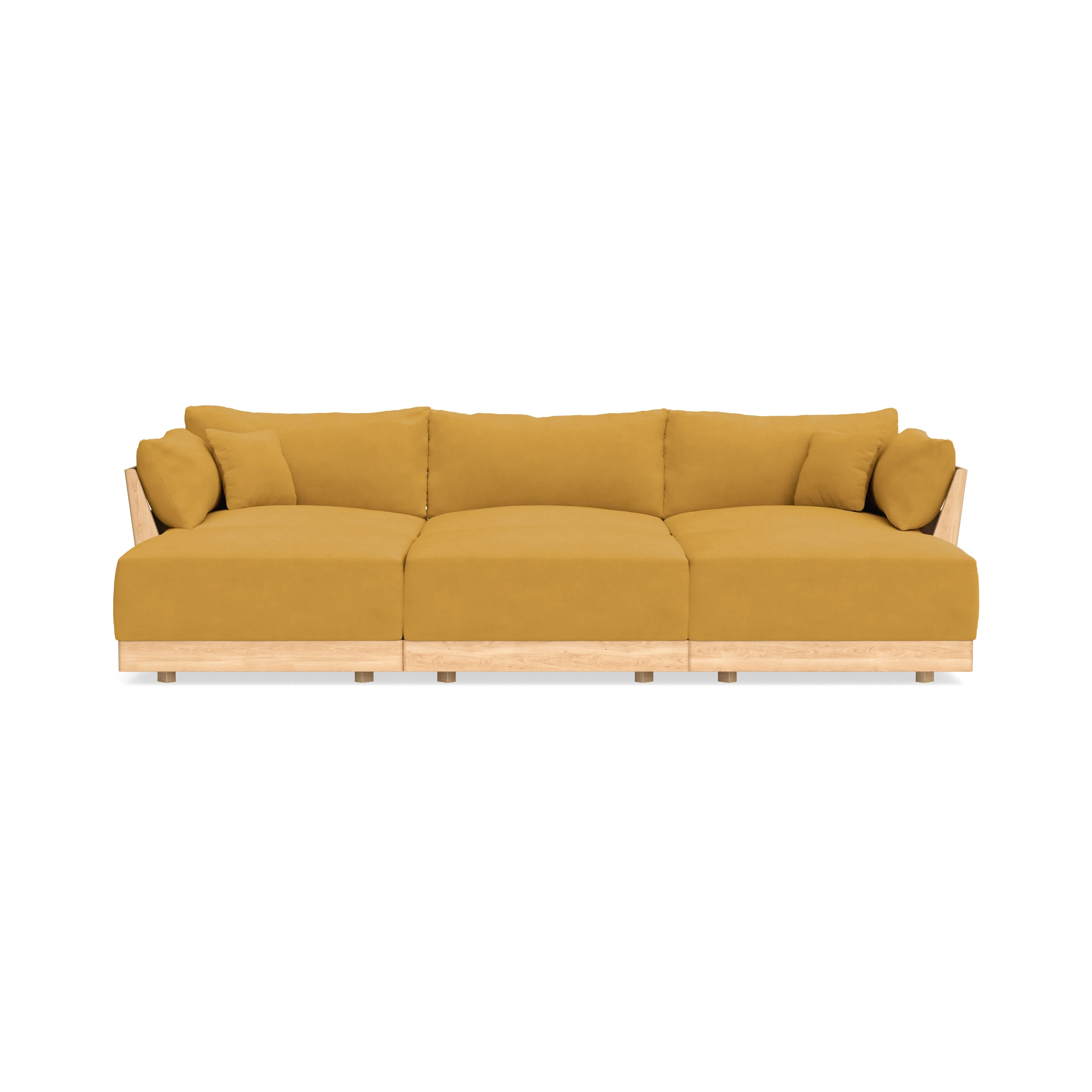 Modular Bondi Latte 3-Seater Daybed Sofa Sectional in Honey | Classic Blend