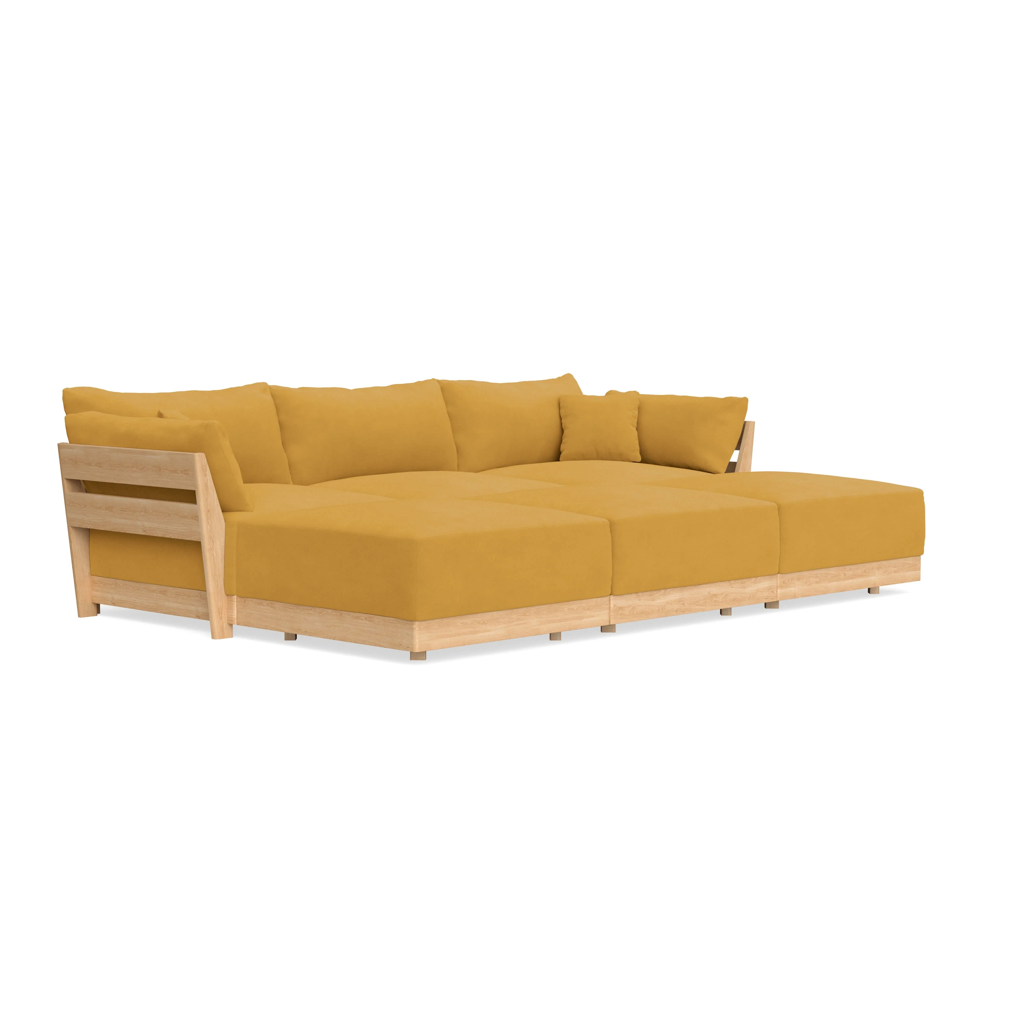 Modular Bondi Latte 3-Seater Daybed Sofa Sectional in Honey | Classic Blend 1