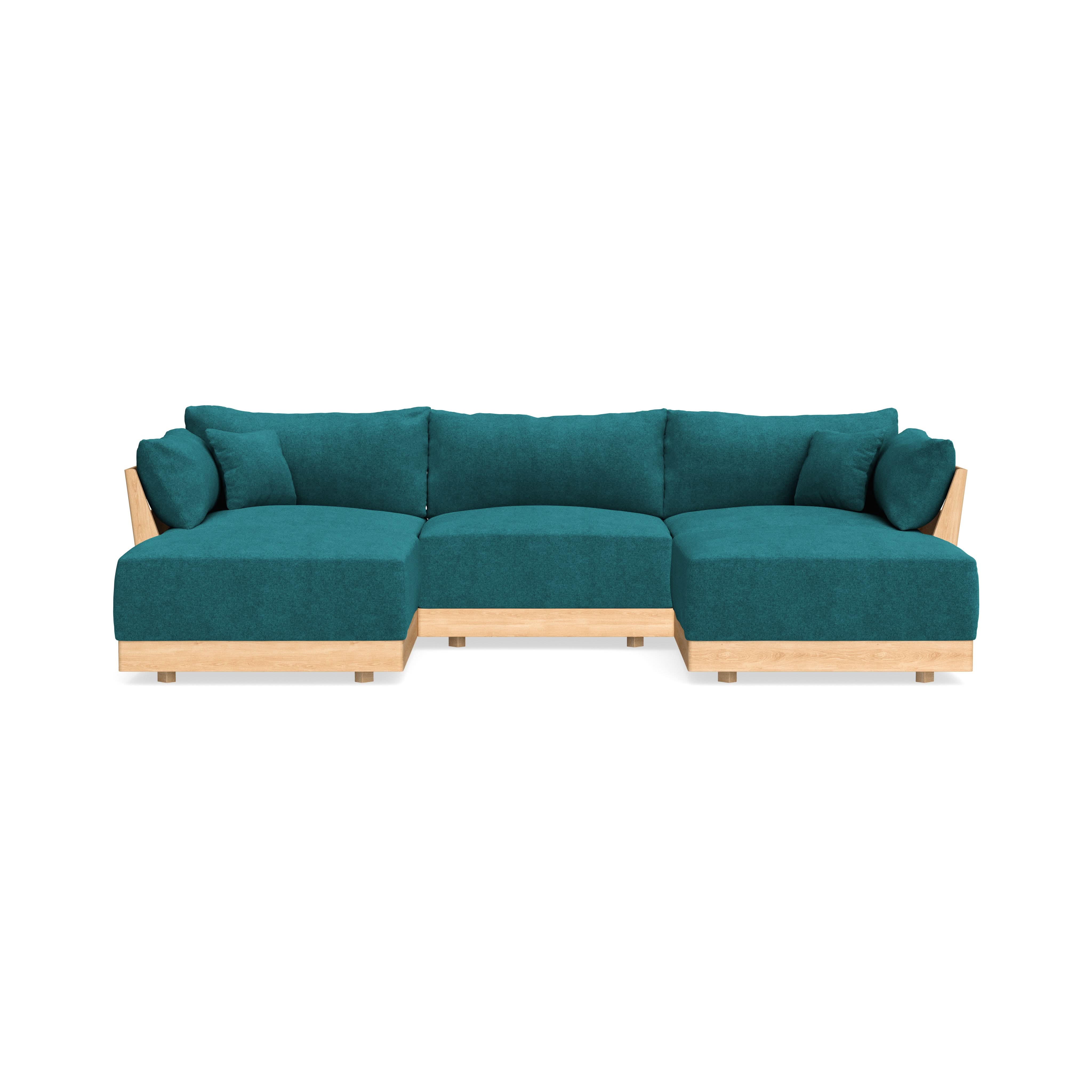 Modular Bondi Latte 3-Seater U-Sectional in Ocean | Classic Blend