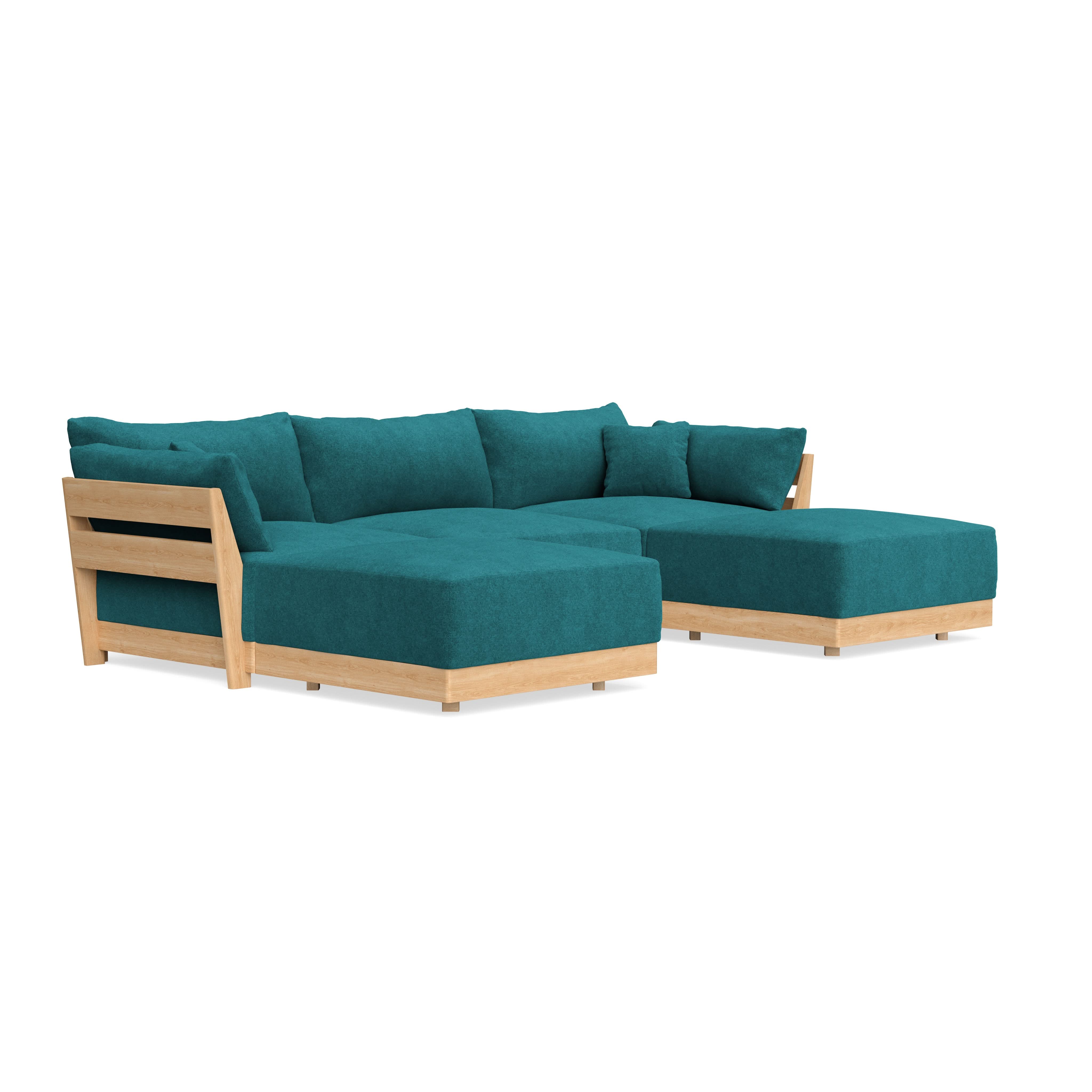 Modular Bondi Latte 3-Seater U-Sectional in Ocean | Classic Blend 1