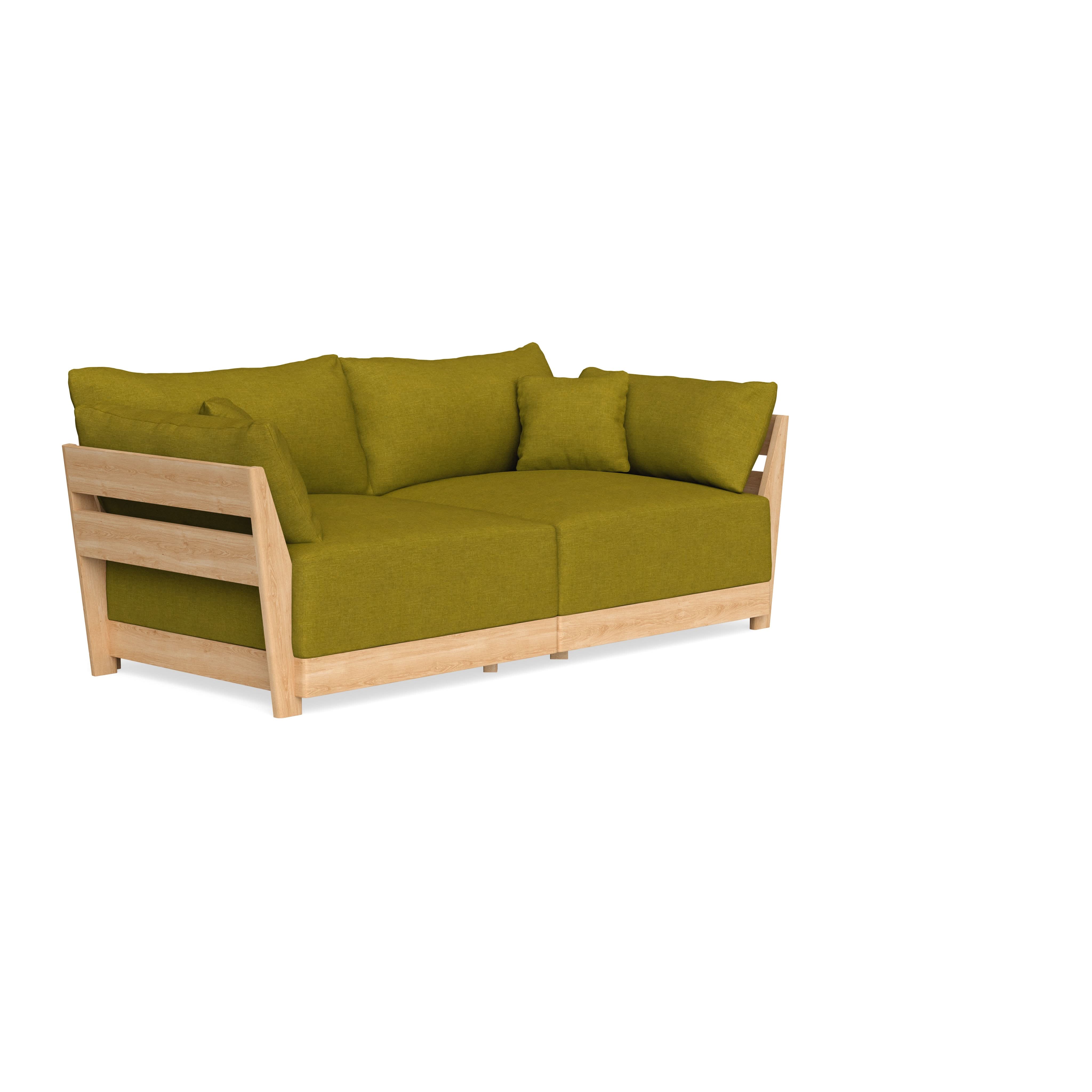 Modular Bondi Latte 2-Seater Sofa in Olive Green | Classic Blend 1
