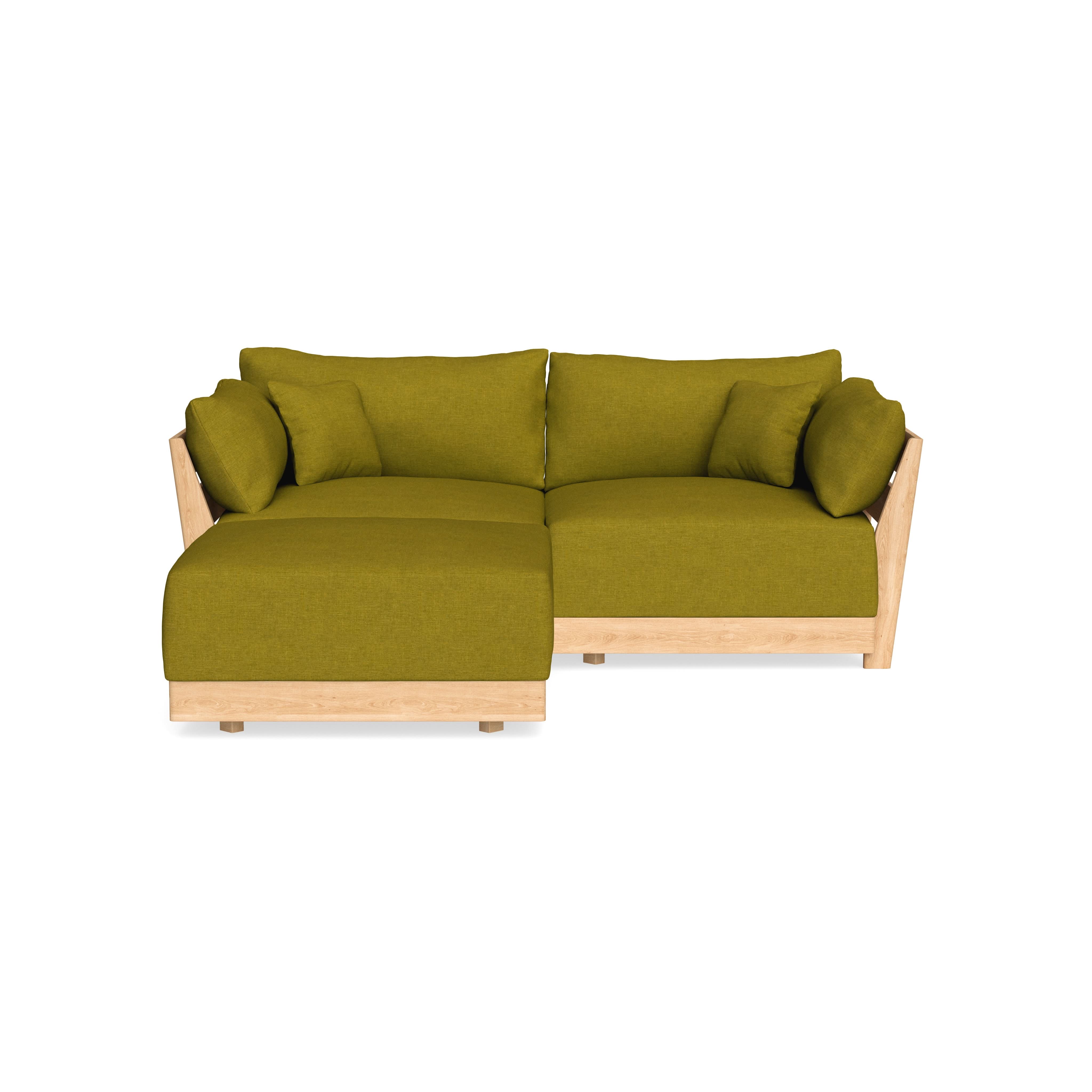 Modular Bondi Latte 2-Seater Sectional in Olive Green | Classic Blend
