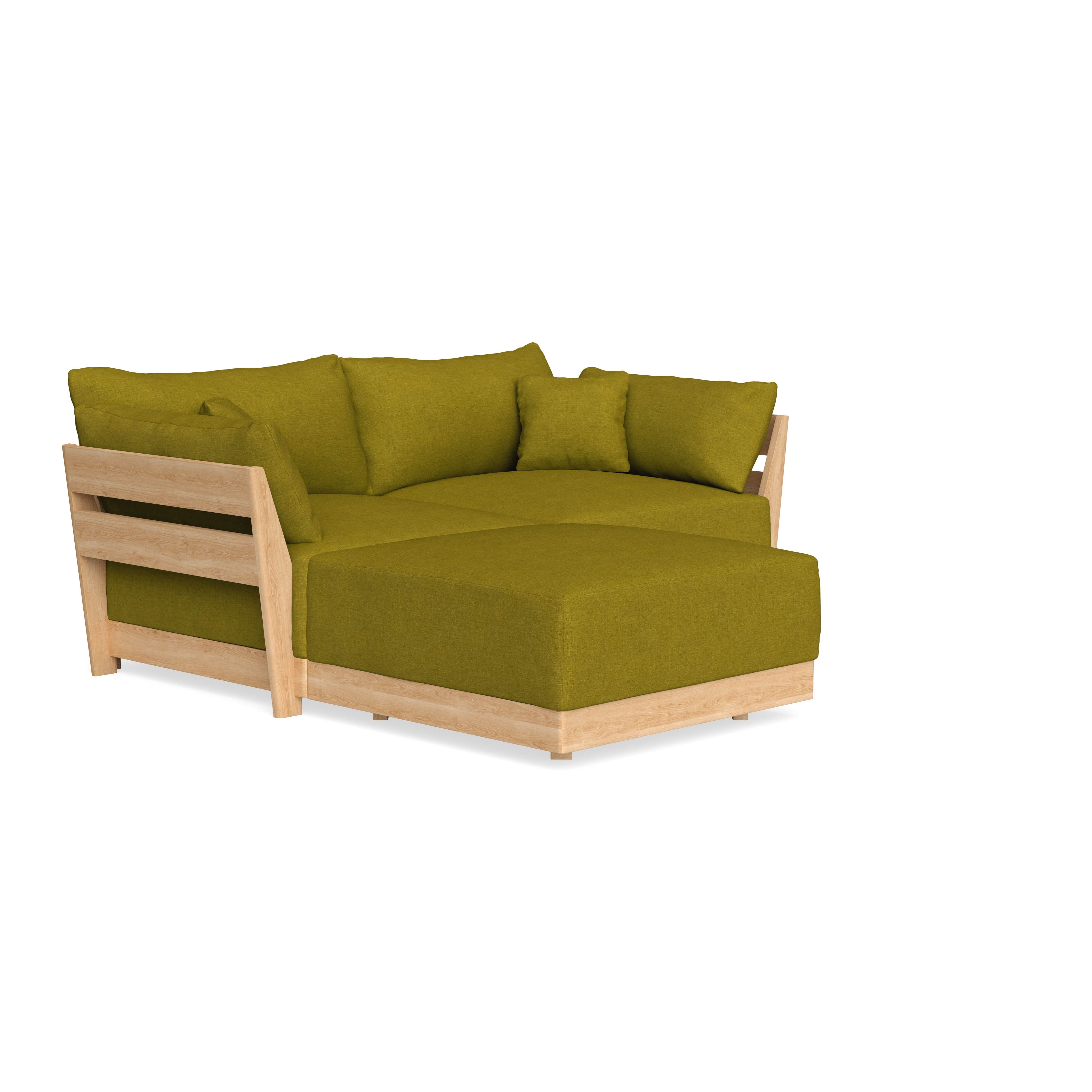 Modular Bondi Latte 2-Seater Sectional in Olive Green | Classic Blend 1