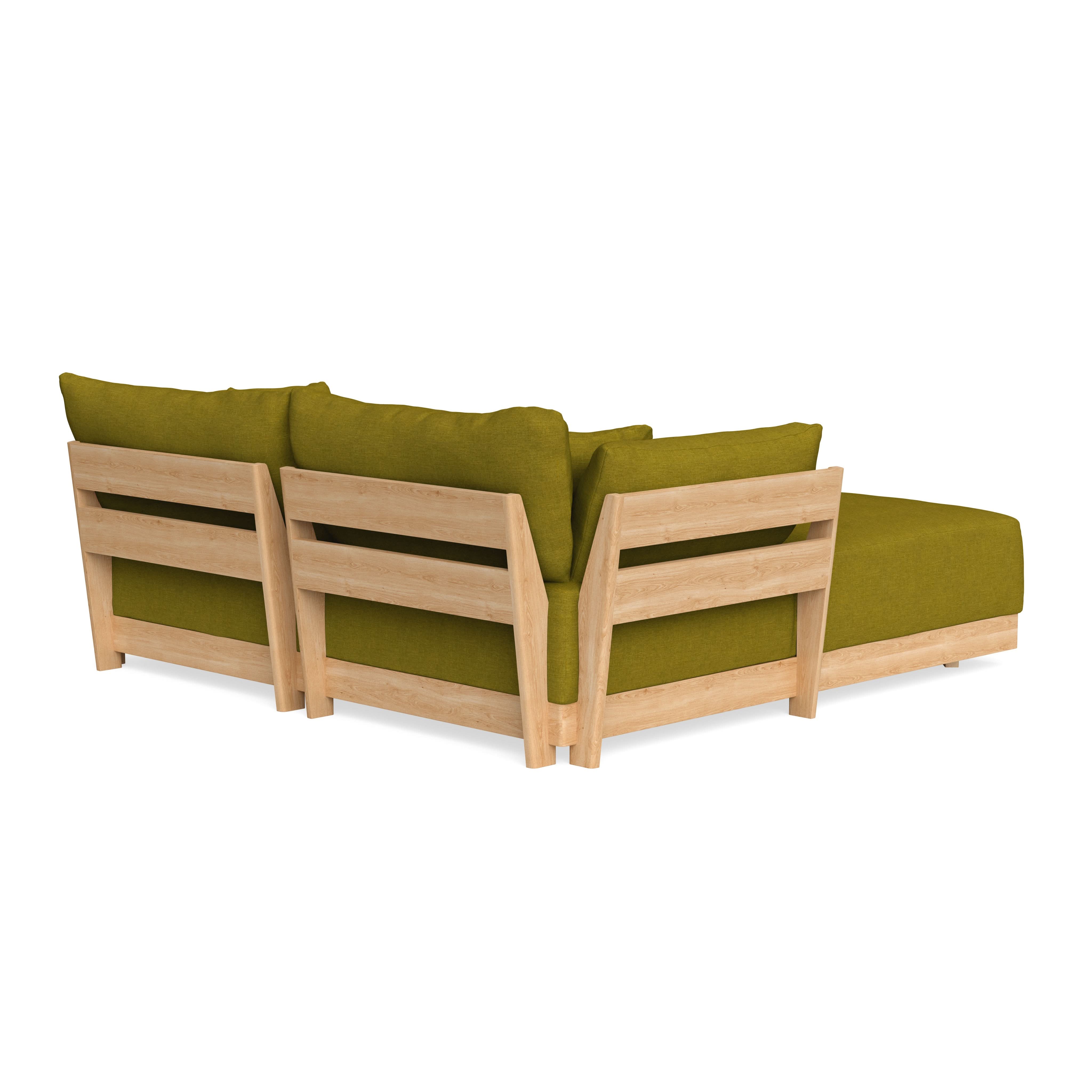 Modular Bondi Latte 2-Seater Sectional in Olive Green | Classic Blend 2