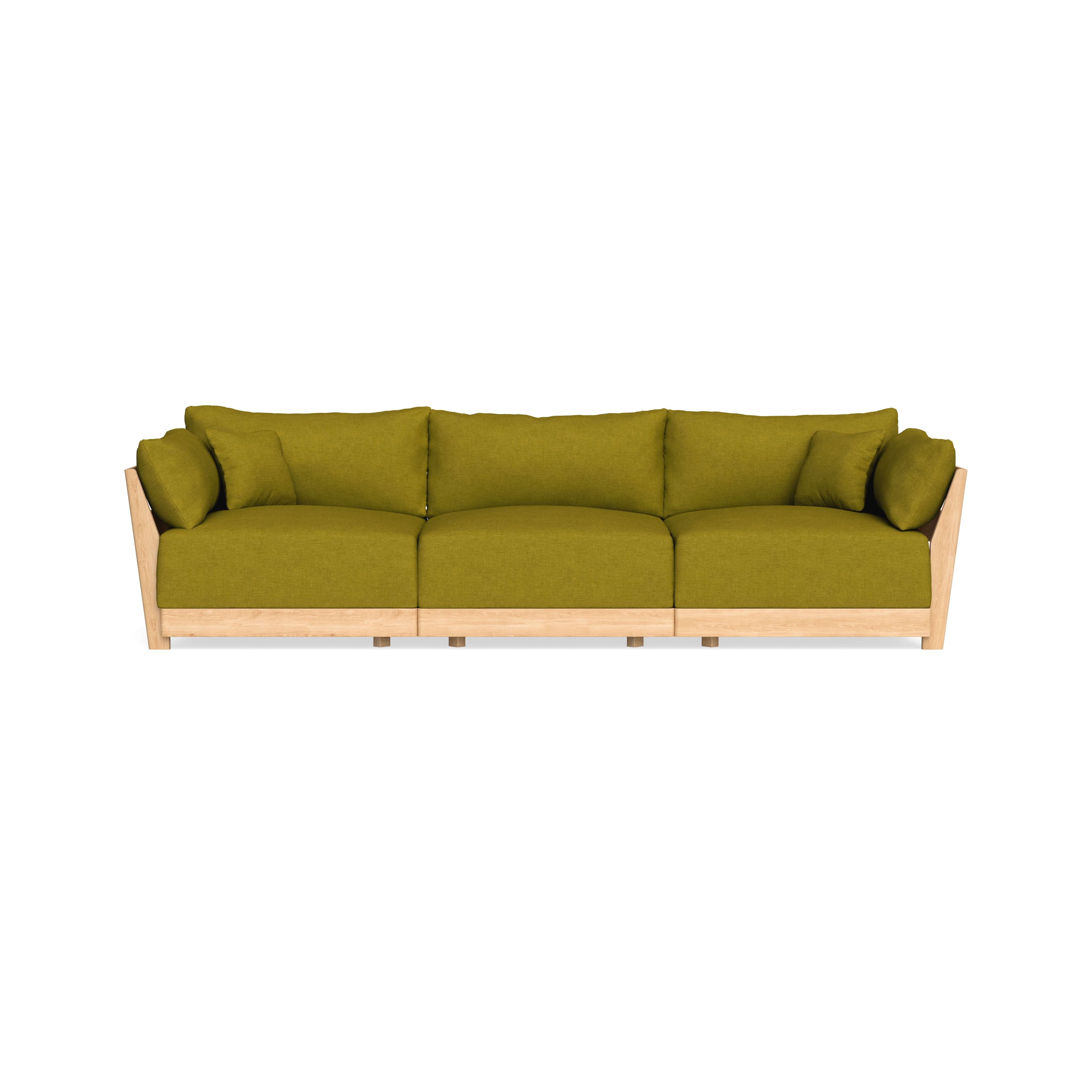 Modular Bondi Latte 3-Seater Sofa in Olive Green | Classic Blend