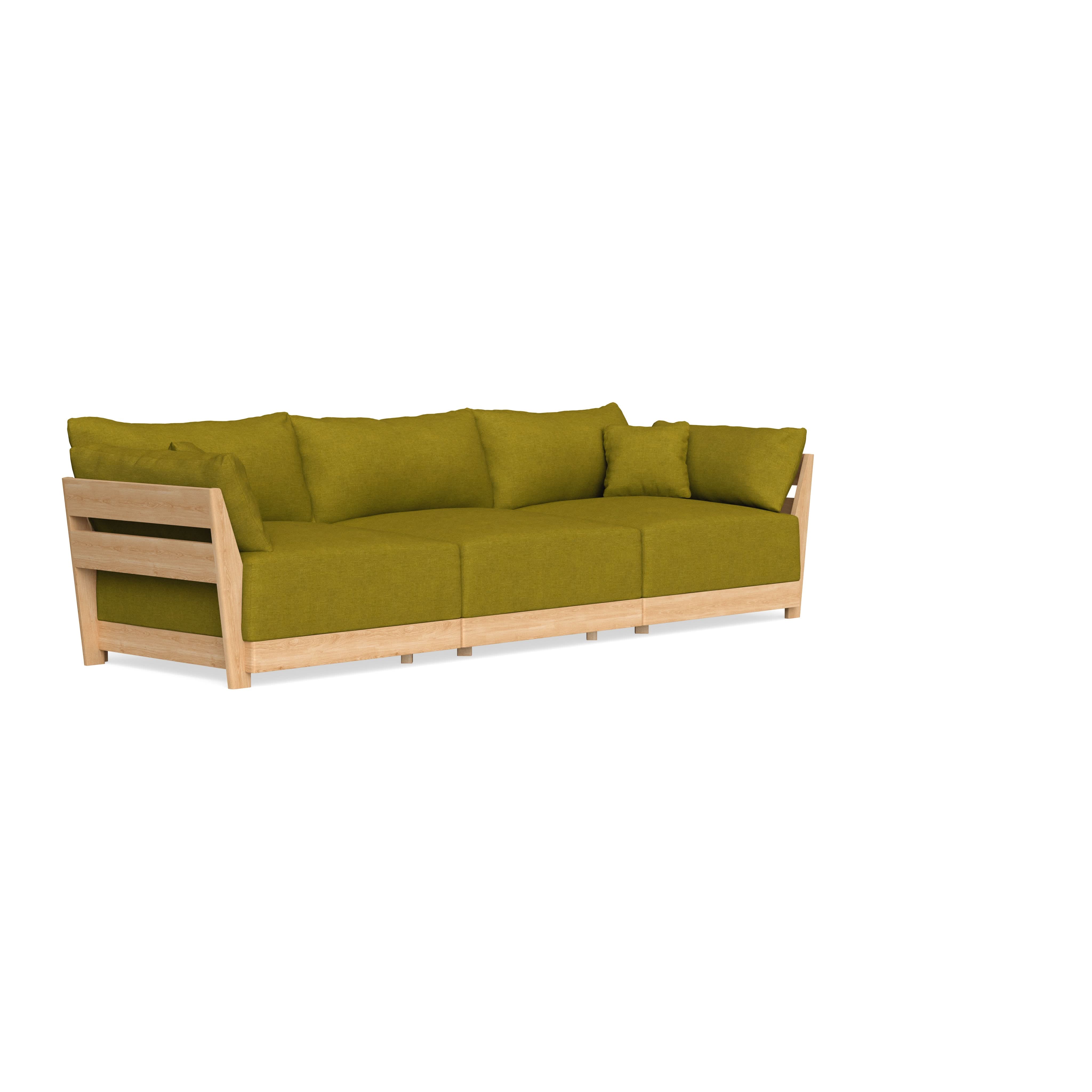 Modular Bondi Latte 3-Seater Sofa in Olive Green | Classic Blend 1
