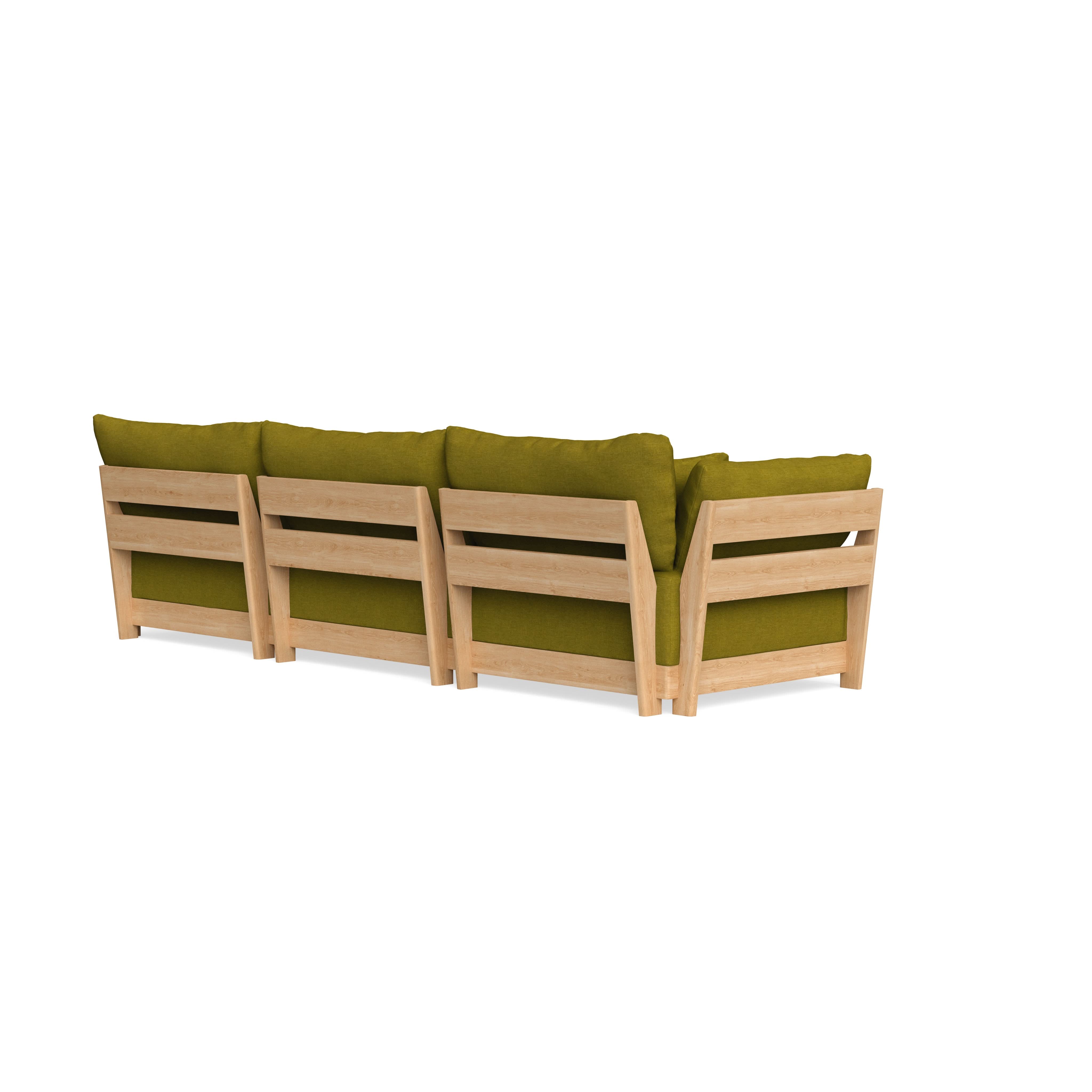 Modular Bondi Latte 3-Seater Sofa in Olive Green | Classic Blend 2