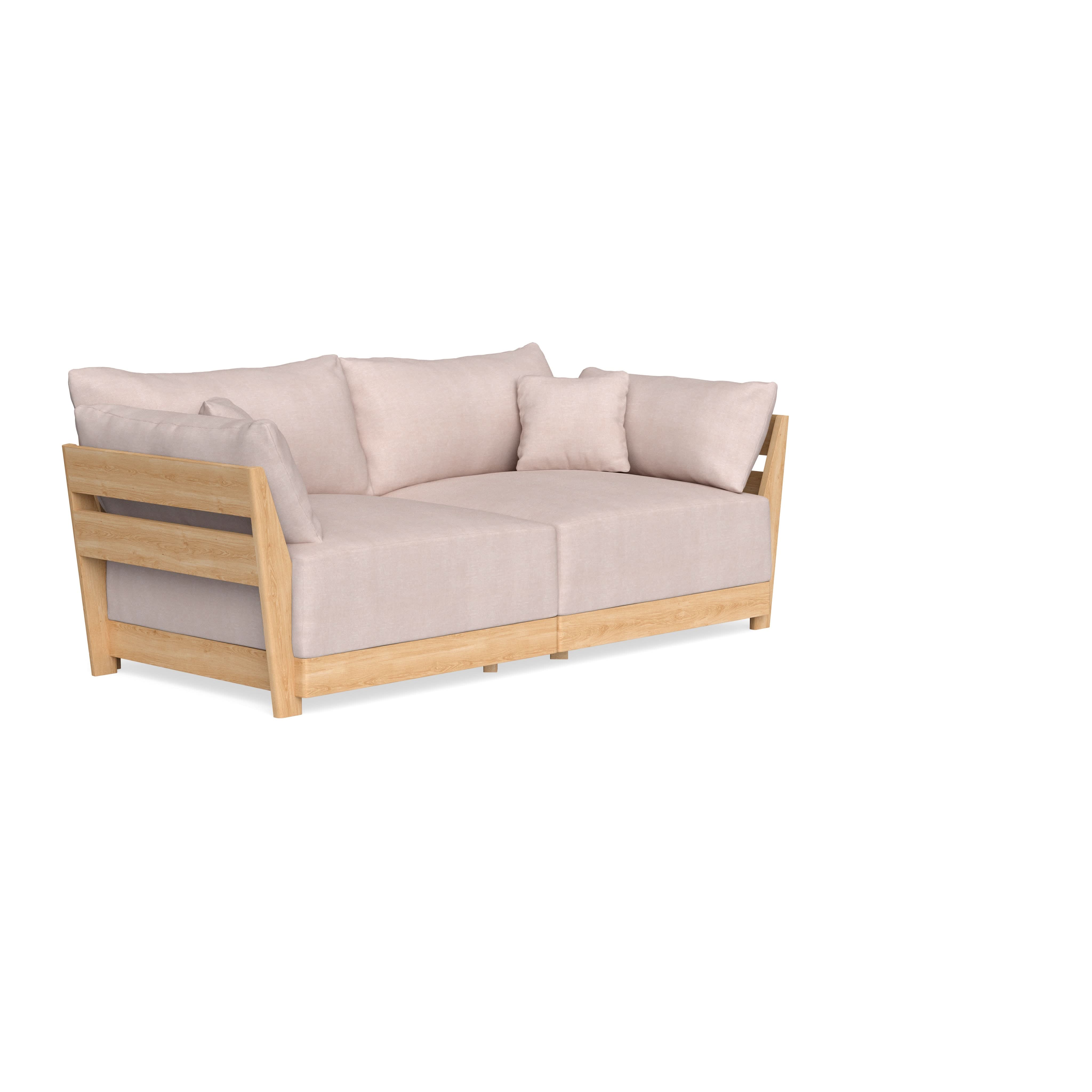 Modular Bondi Latte 2-Seater Sofa in Blush | Classic Blend 1
